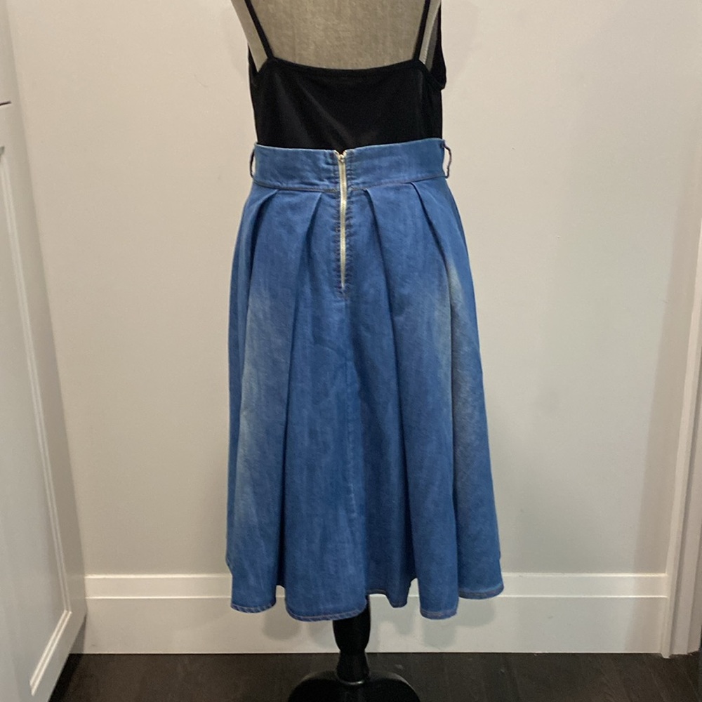Elegant Blue A-Line Skirt - Picture 8 of 15